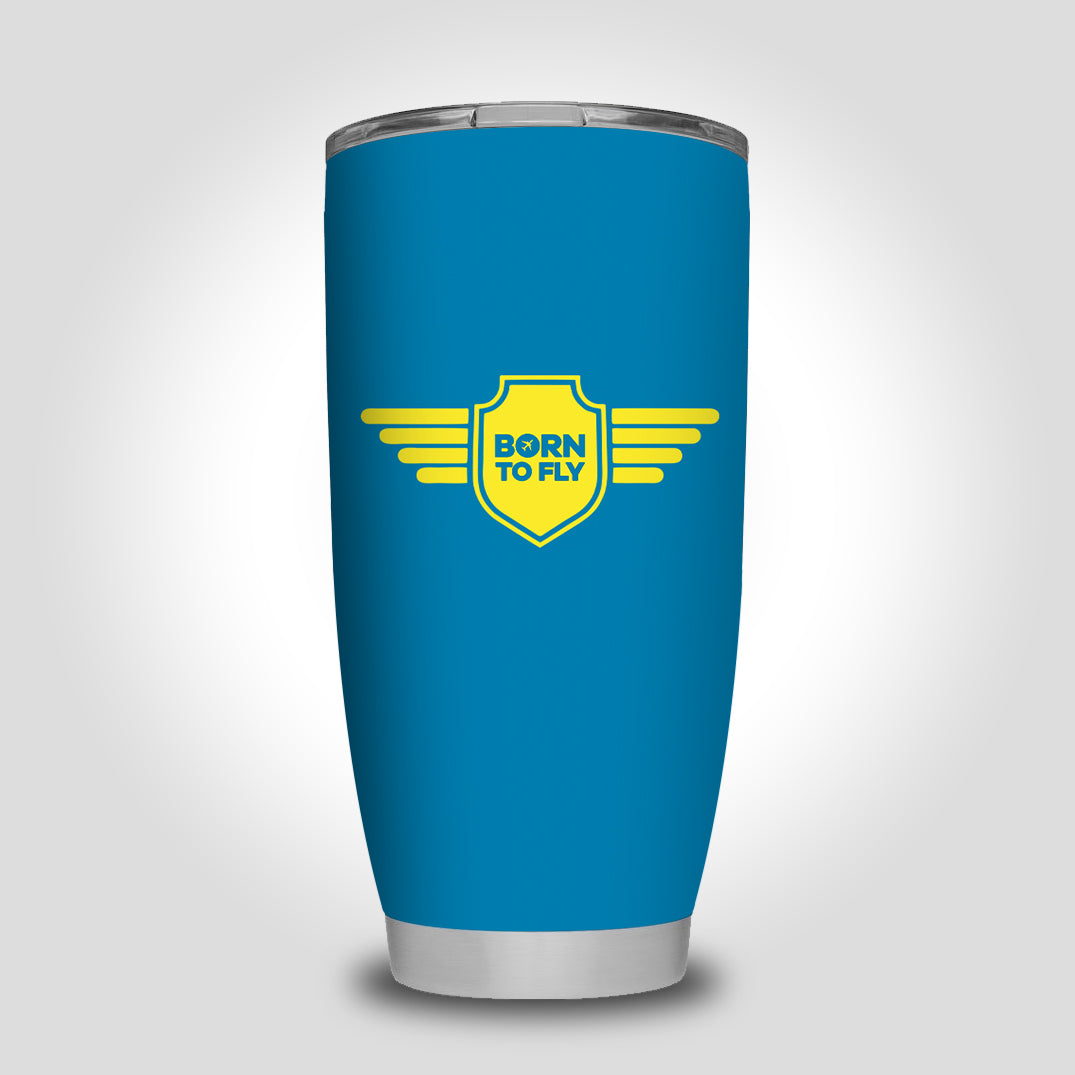 Born To Fly & Badge Designed Tumbler Travel Mugs