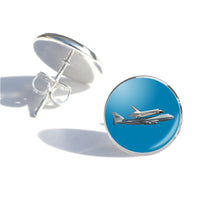 Thumbnail for Space shuttle on 747 Designed Stud Earrings