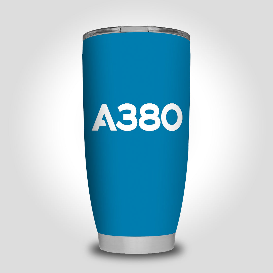 A380 Flat Text Designed Tumbler Travel Mugs