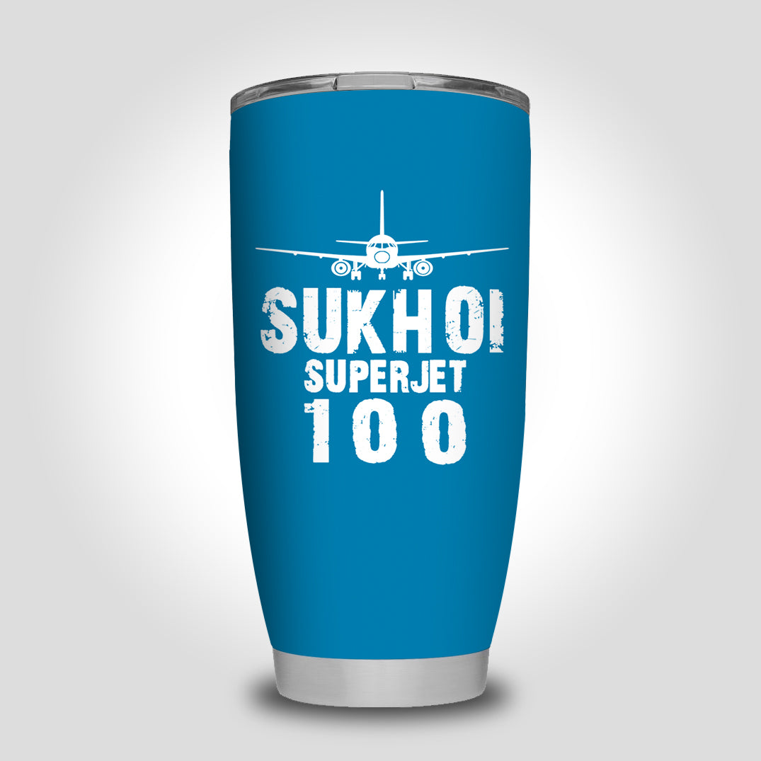 Sukhoi Superjet 100 & Plane Designed Tumbler Travel Mugs