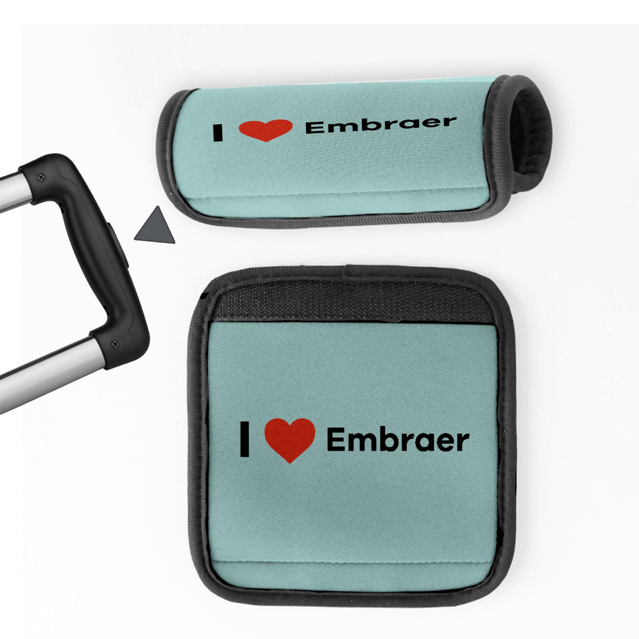 I Love Embraer Designed Neoprene Luggage Handle Covers