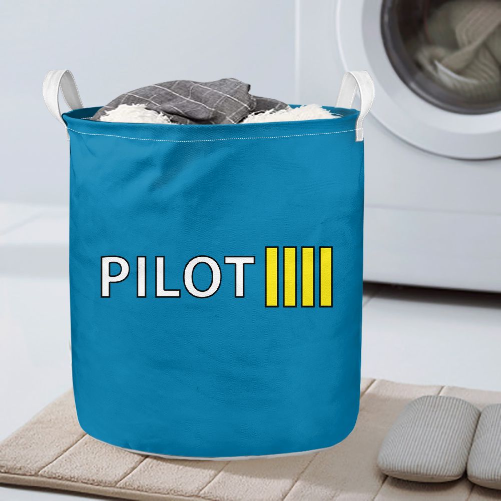 Pilot & Stripes (4 Lines) Designed Laundry Baskets