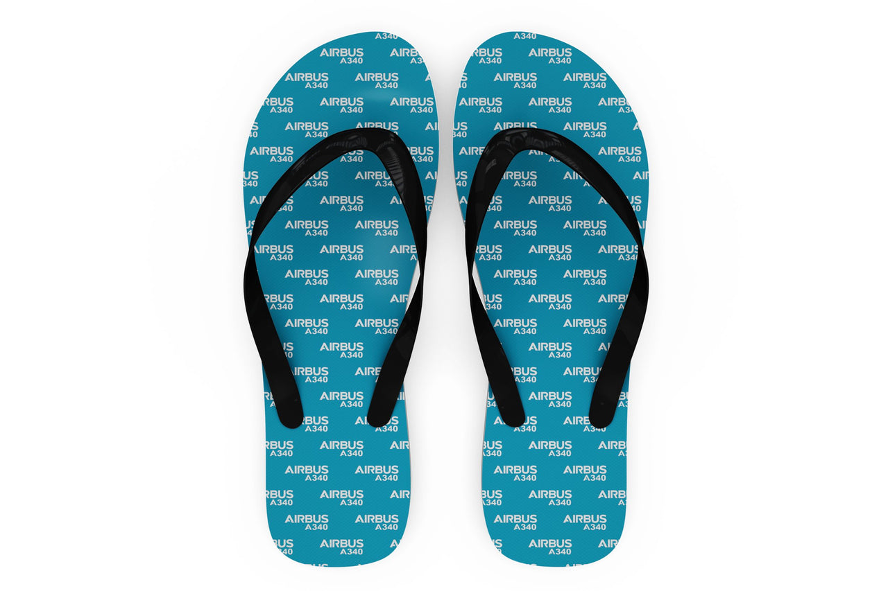 Airbus A340 & Text Designed Slippers (Flip Flops)