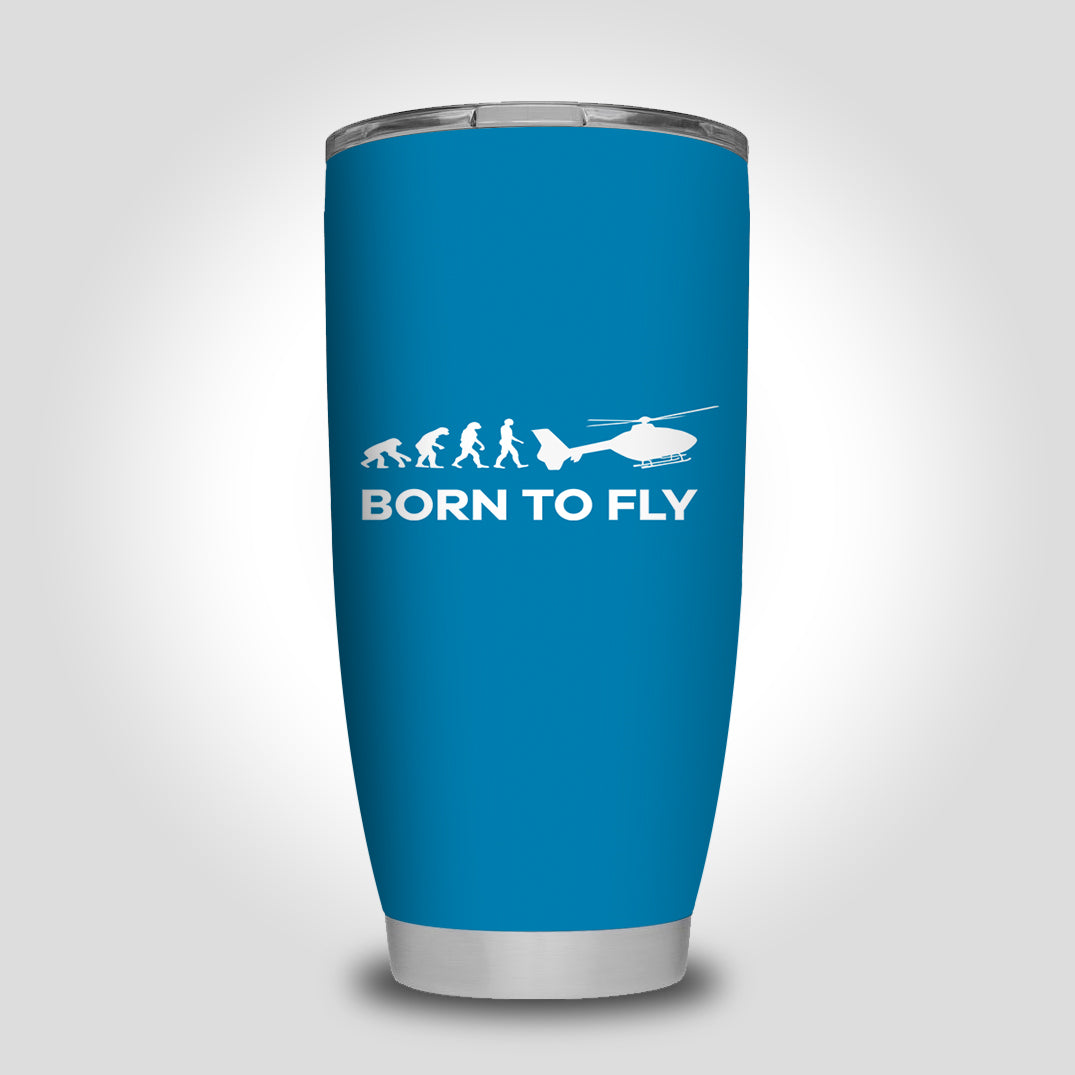 Born To Fly Helicopter Designed Tumbler Travel Mugs