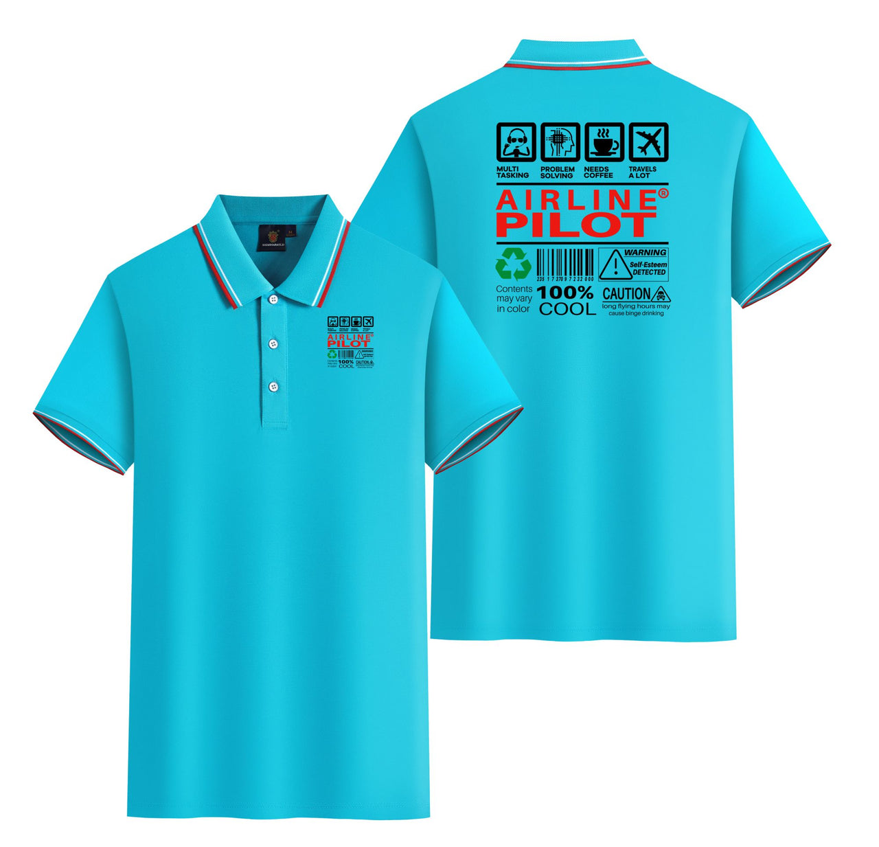 Airline Pilot Label Designed Stylish Polo T-Shirts (Double-Side)