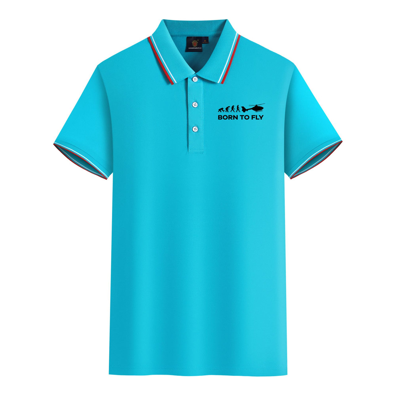 Born To Fly Helicopter Designed Stylish Polo T-Shirts