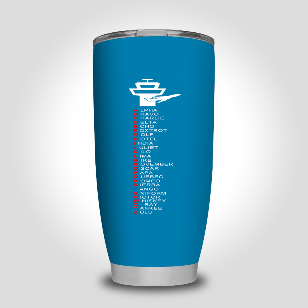 Aviation Alphabet Designed Tumbler Travel Mugs