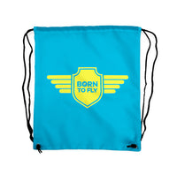 Thumbnail for Born To Fly & Badge Designed Drawstring Bags