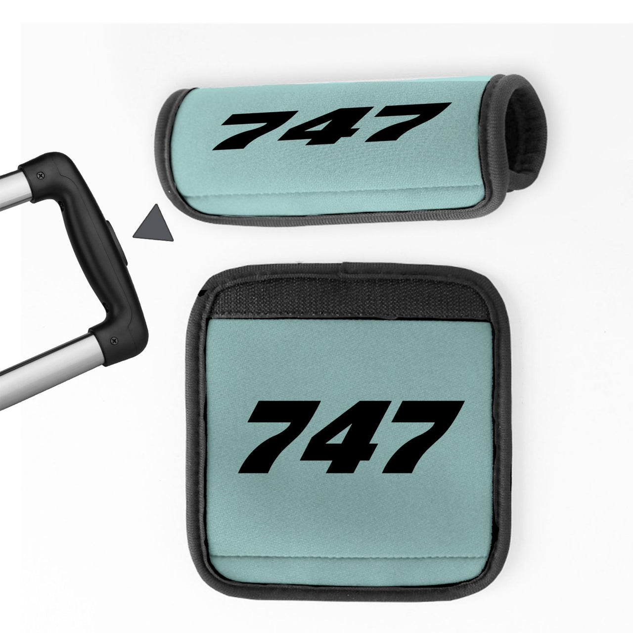 747 Flat Text Designed Neoprene Luggage Handle Covers