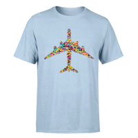 Thumbnail for Colourful Airplane Designed T-Shirts