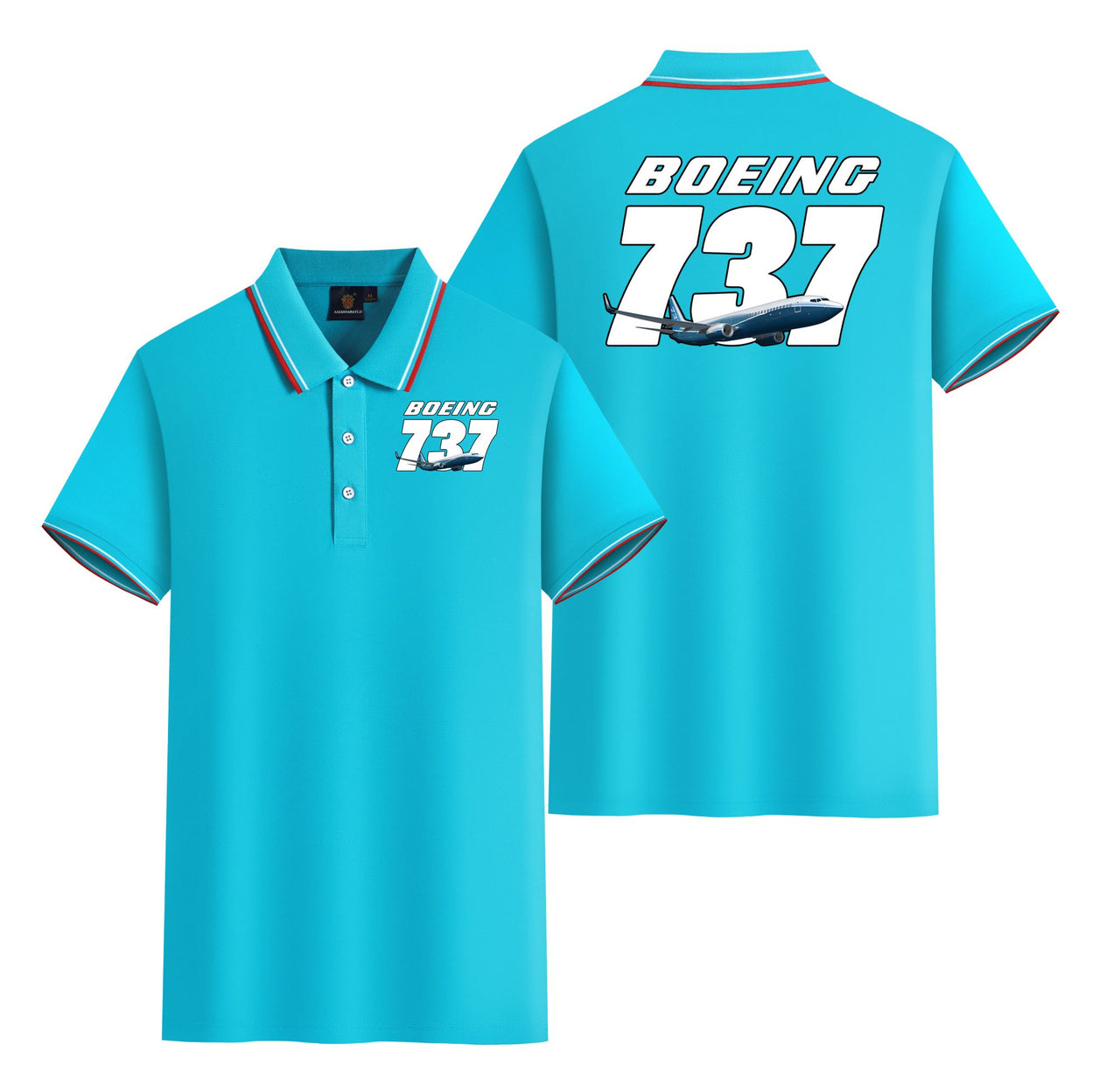 Super Boeing 737+Text Designed Stylish Polo T-Shirts (Double-Side)
