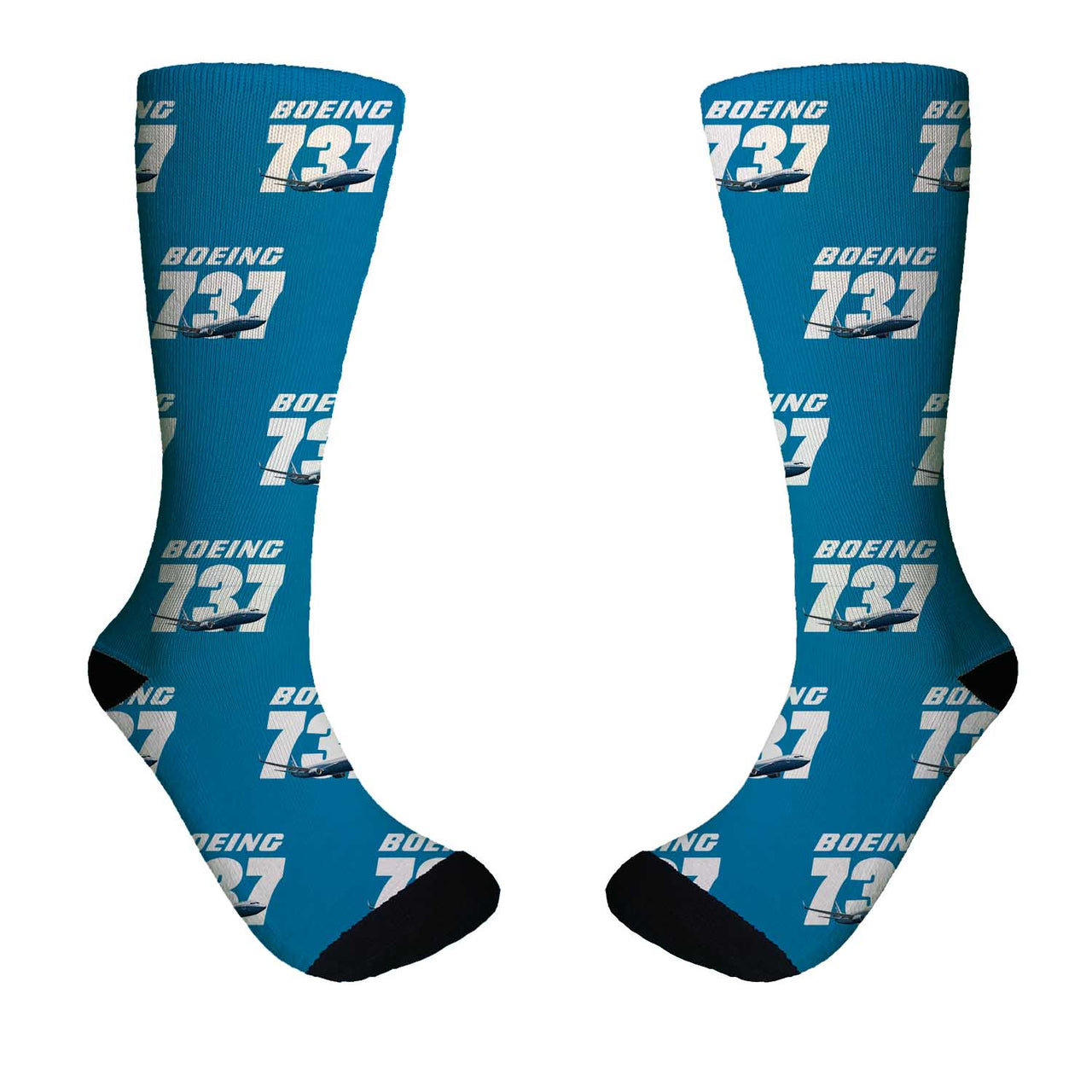 Super Boeing 737+Text Designed Socks