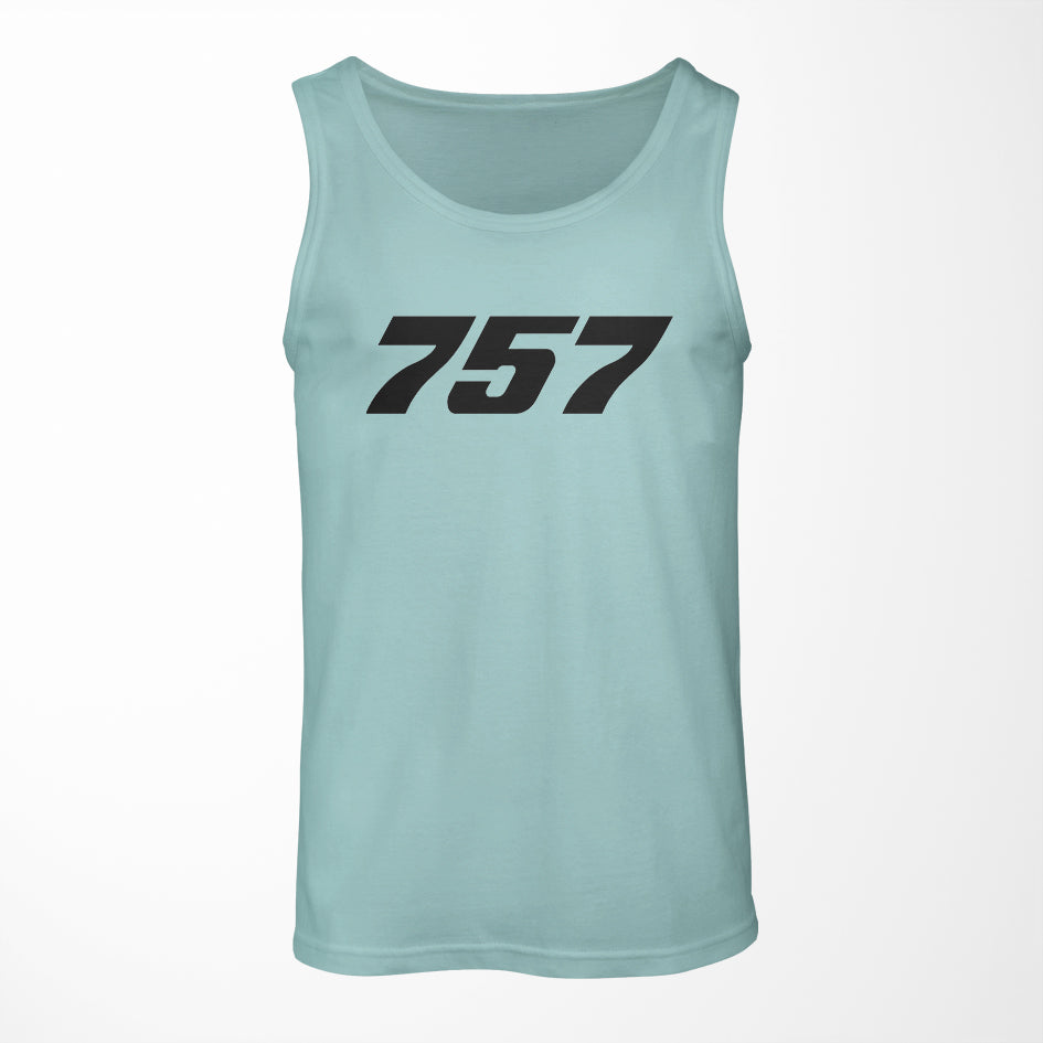 757 Flat Text Designed Tank Tops