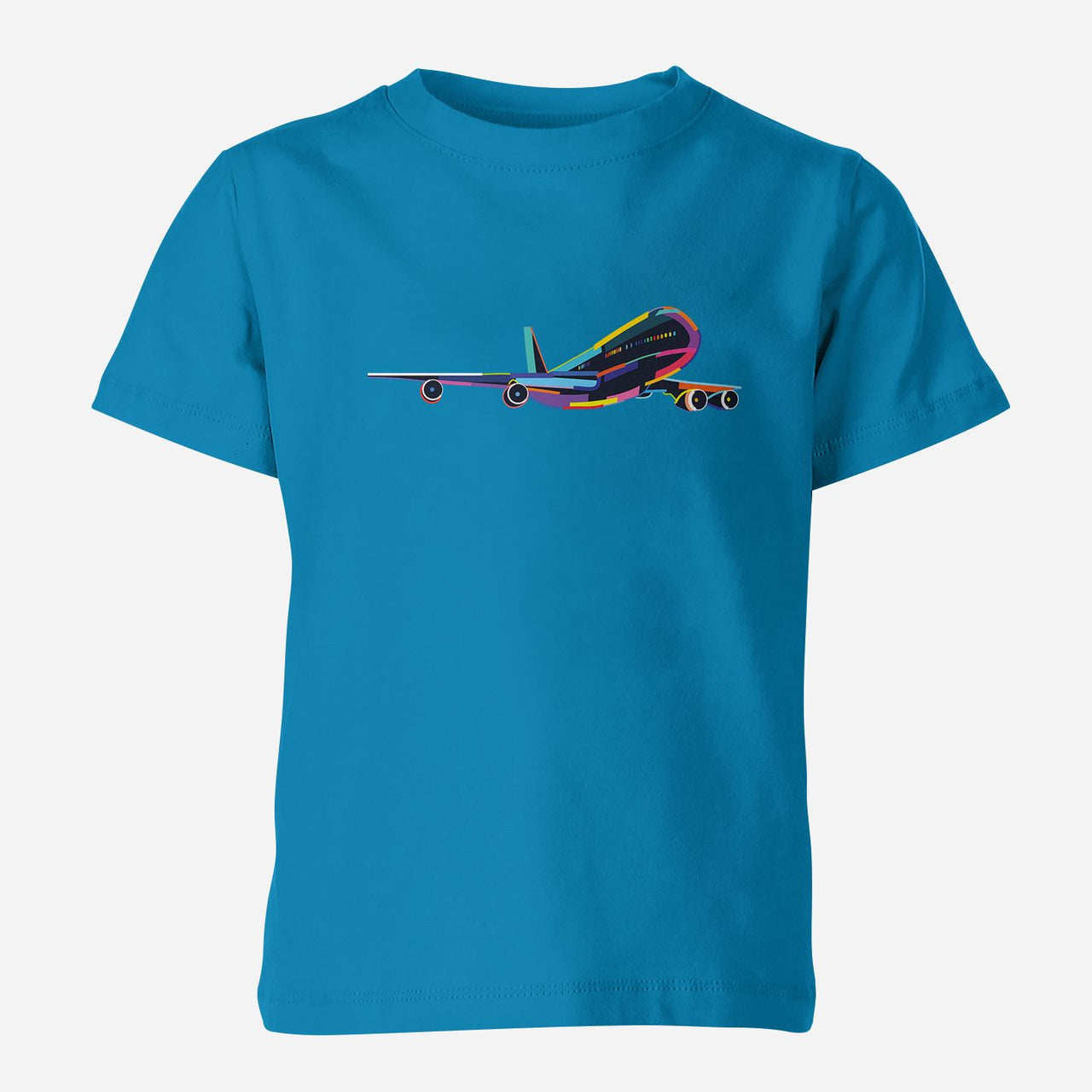 Multicolor Airplane Designed Children T-Shirts