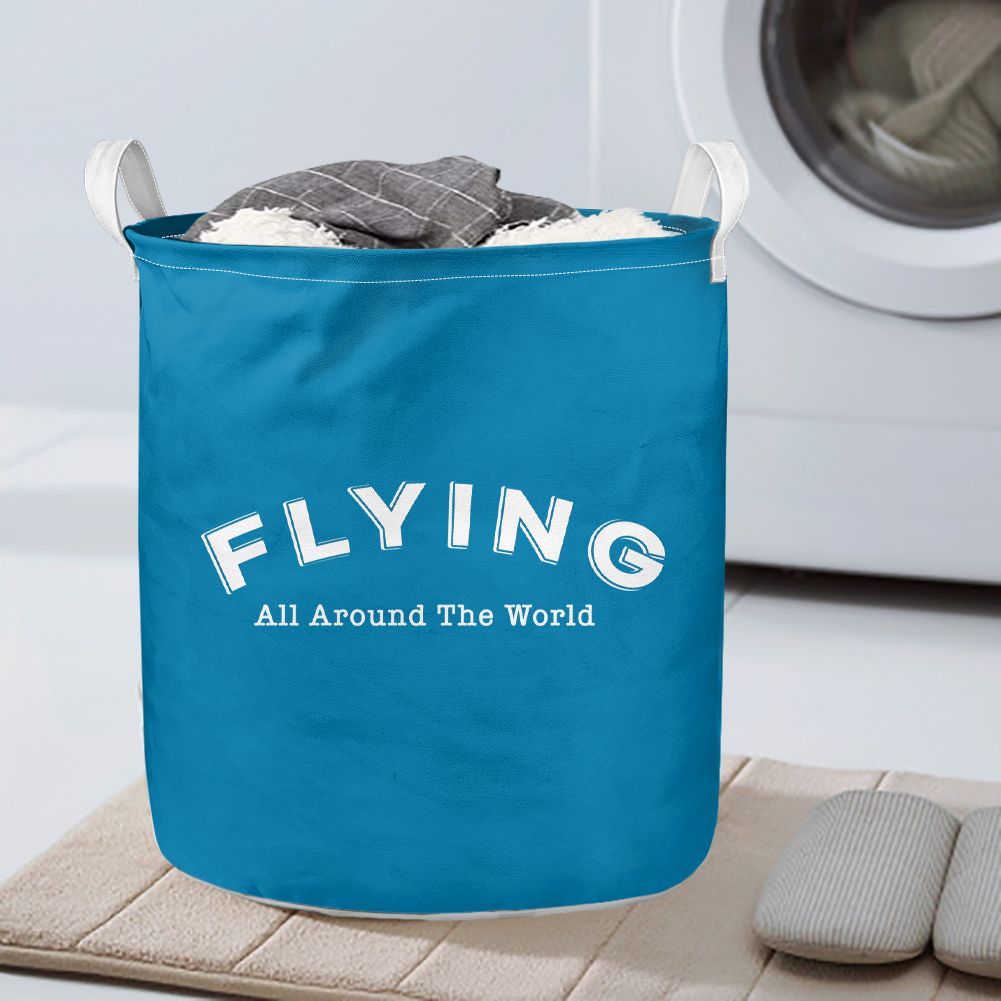 Flying All Around The World Designed Laundry Baskets