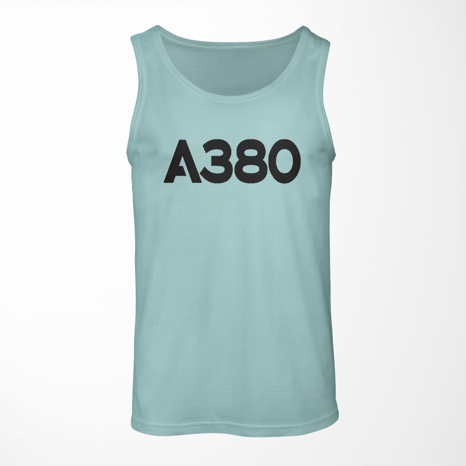 A380 Flat Text Designed Tank Tops