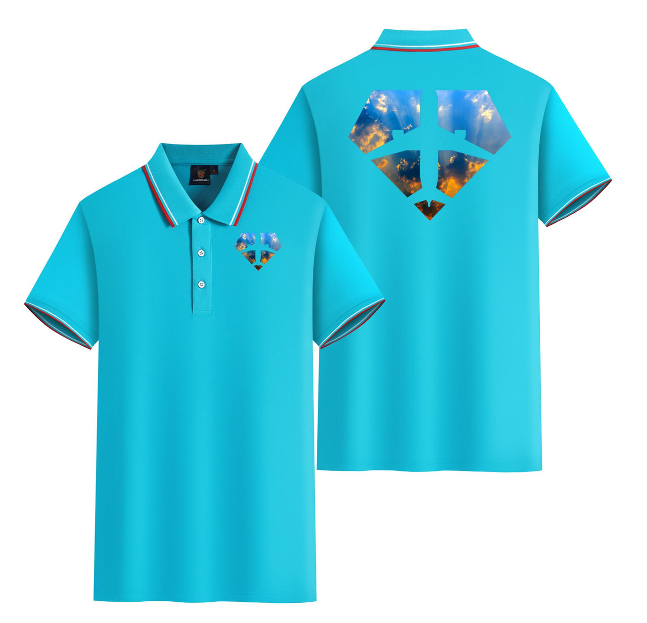 Supermen of The Skies (Sunrise) Designed Stylish Polo T-Shirts (Double-Side)