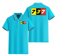 Thumbnail for Flat Colourful 737 Designed Stylish Polo T-Shirts (Double-Side)