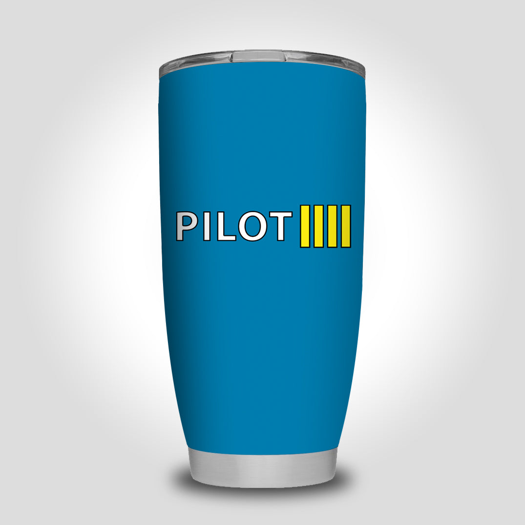Pilot & Stripes (4 Lines) Designed Tumbler Travel Mugs