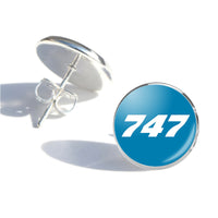 Thumbnail for 747 Flat Text Designed Stud Earrings
