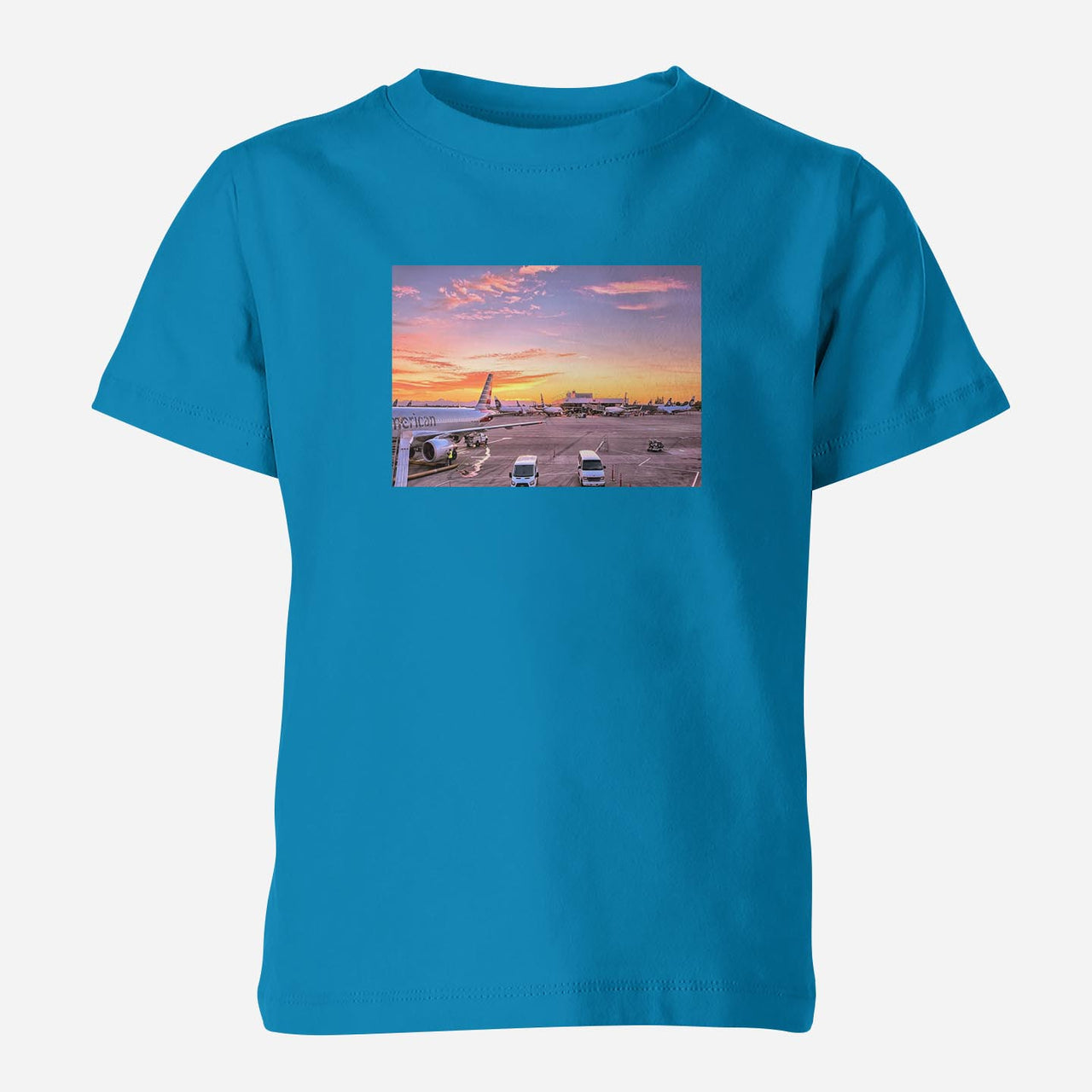 Airport Photo During Sunset Designed Children T-Shirts