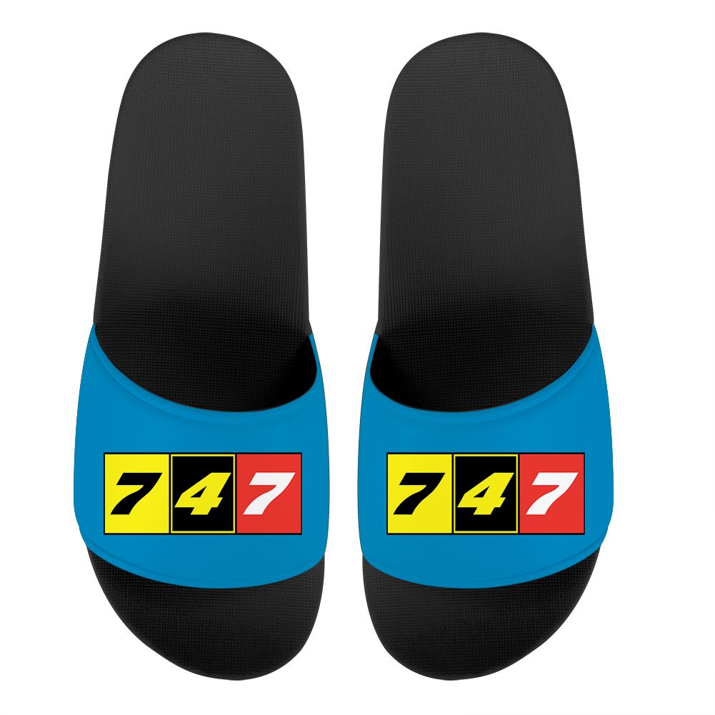 Flat Colourful 747 Designed Sport Slippers