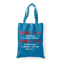 Thumbnail for Rule 1 - Pilot is Always Correct Designed Tote Bags
