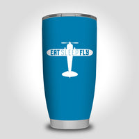 Thumbnail for Eat Sleep Fly & Propeller Designed Tumbler Travel Mugs