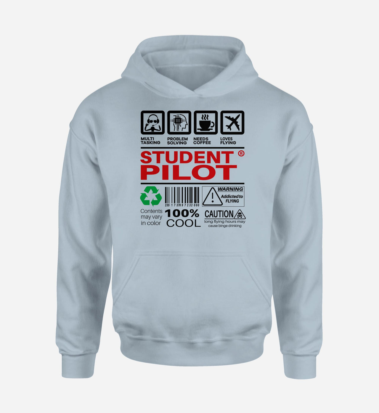 Student Pilot Label Designed Hoodies