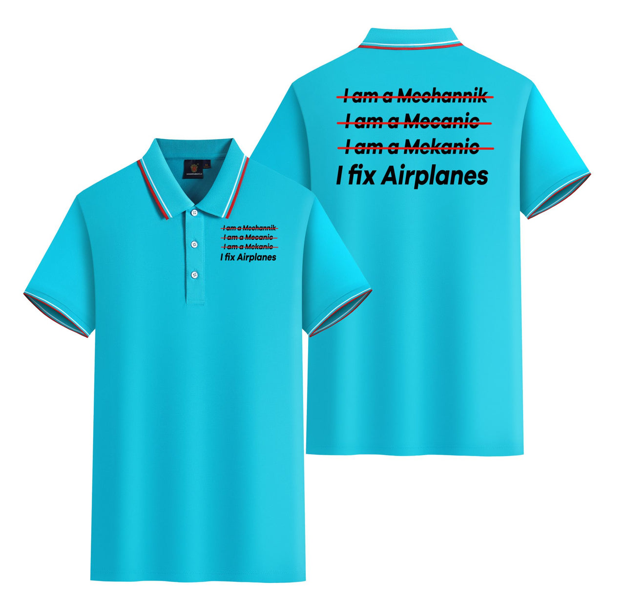I Fix Airplanes Designed Stylish Polo T-Shirts (Double-Side)