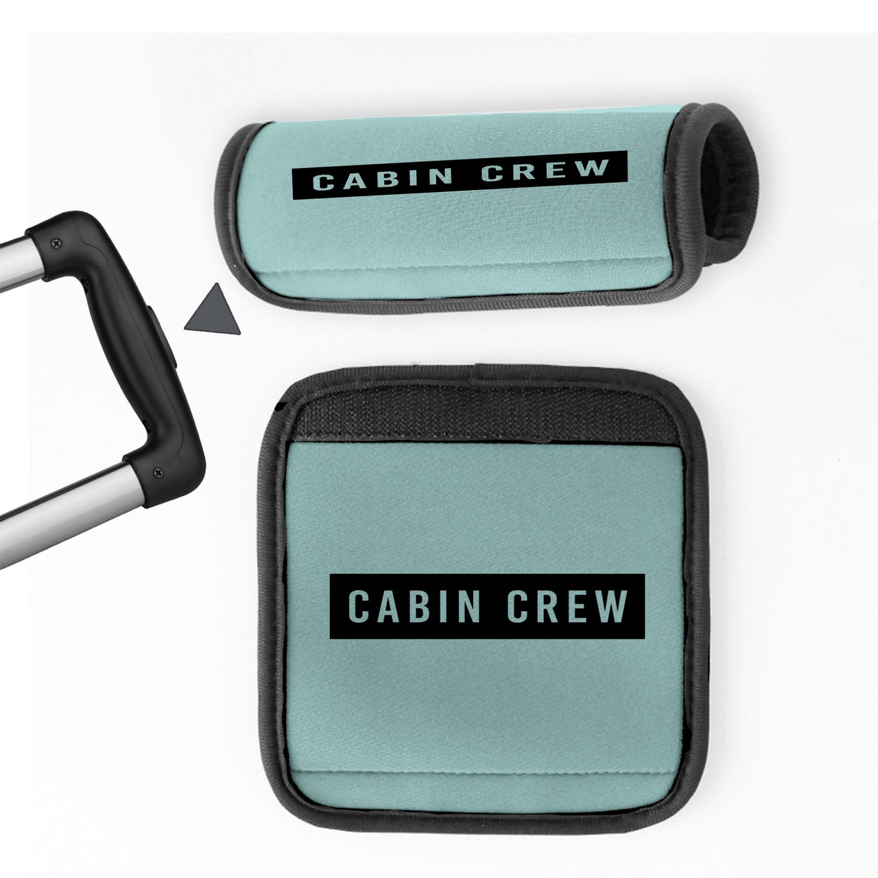 Cabin Crew Text Designed Neoprene Luggage Handle Covers
