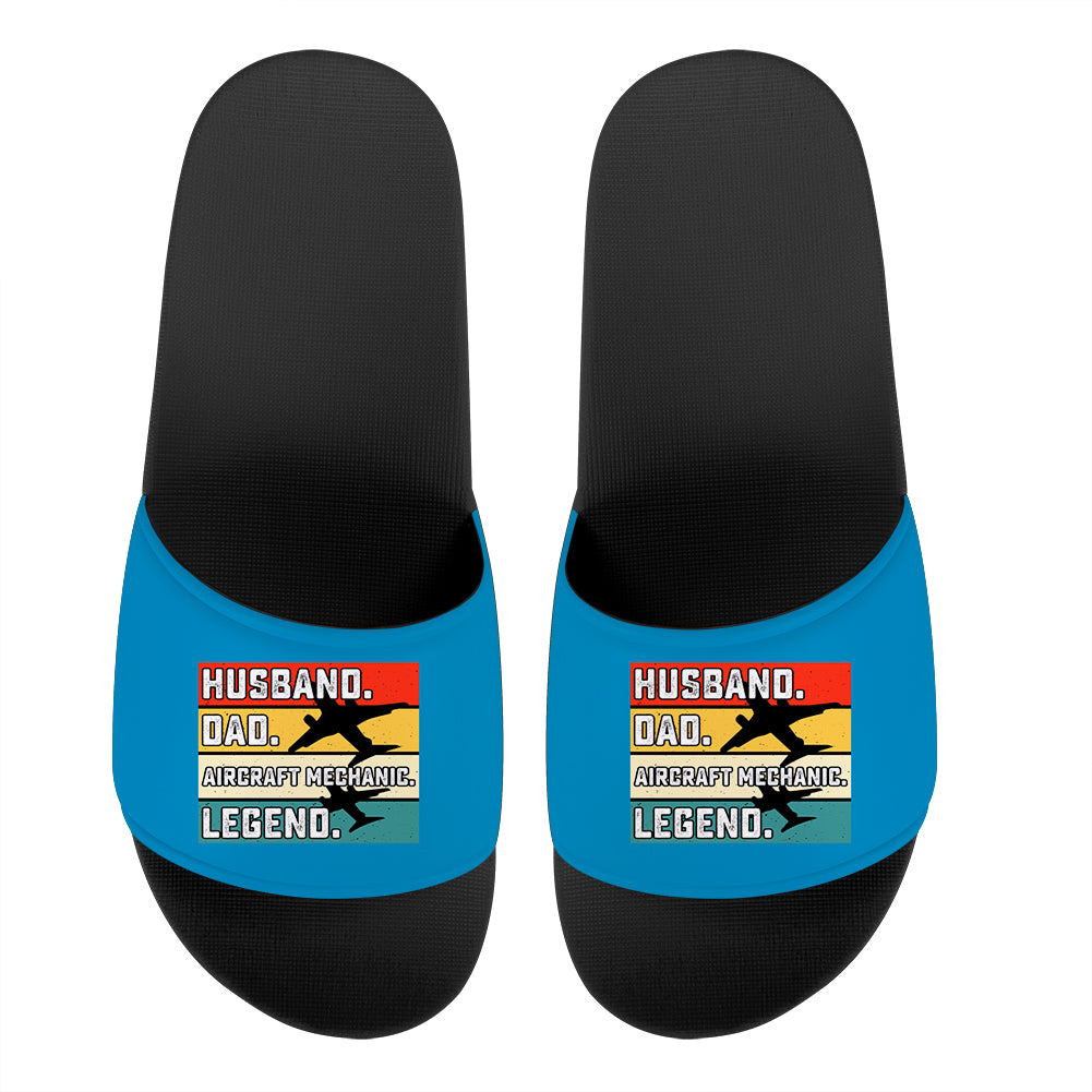 Husband & Dad & Aircraft Mechanic & Legend Designed Sport Slippers