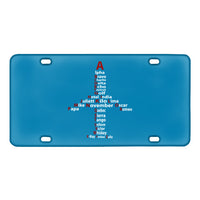 Thumbnail for Airplane Shape Aviation Alphabet Designed Metal (License) Plates