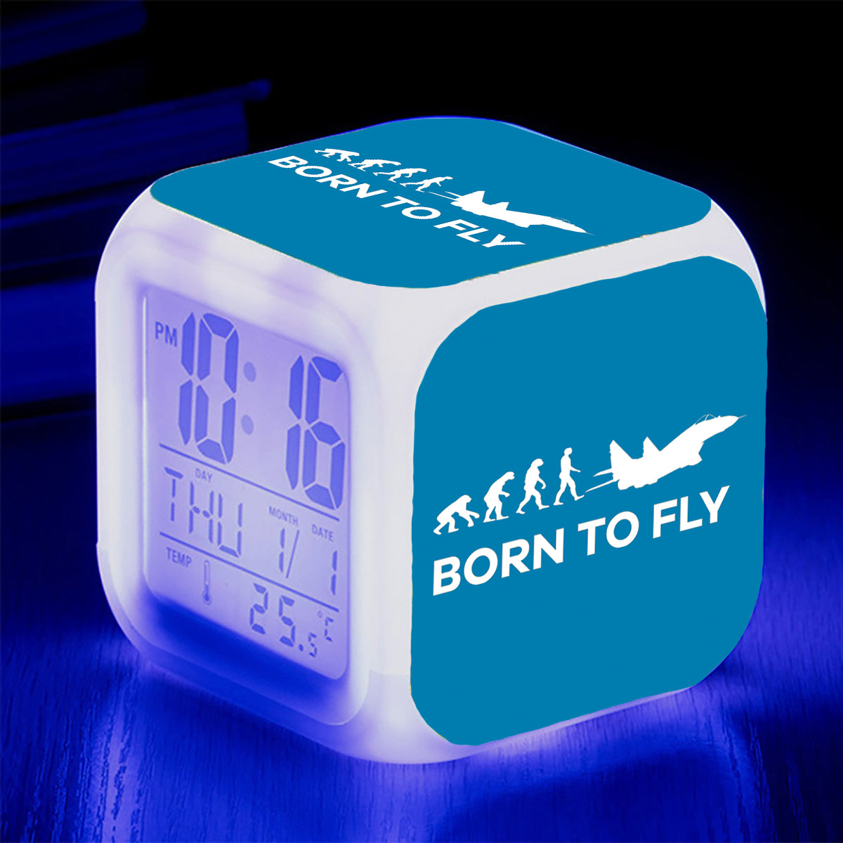 Born To Fly Military Designed "7 Colour" Digital Alarm Clock
