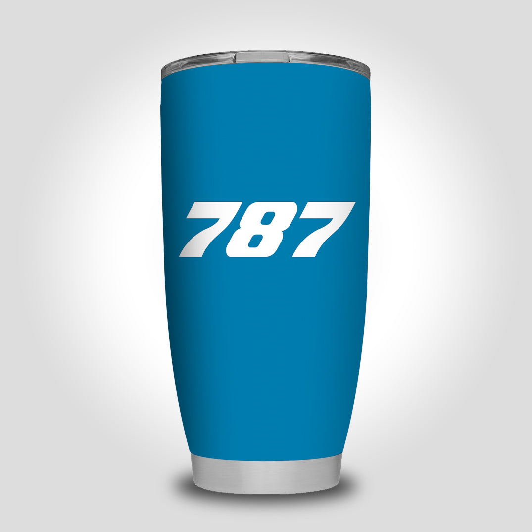 787 Flat Text Designed Tumbler Travel Mugs