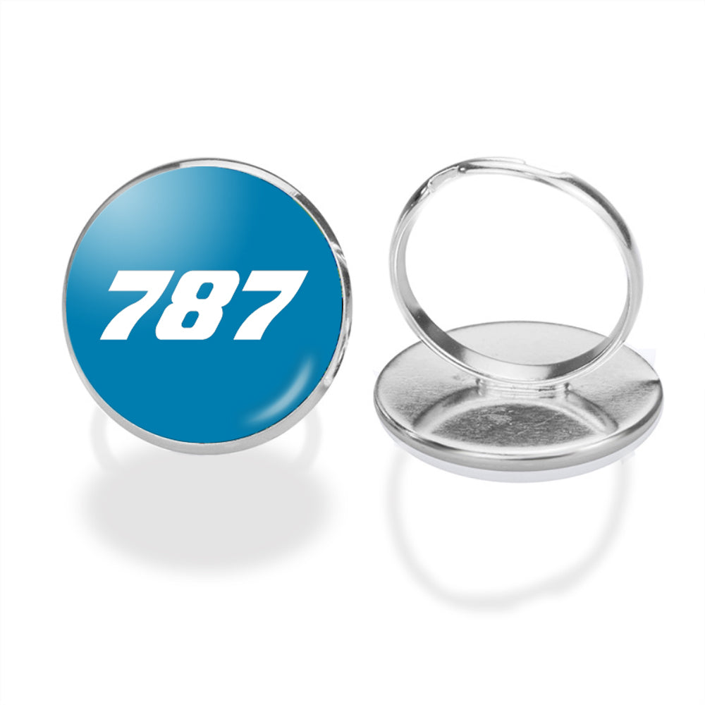 787 Flat Text Designed Rings