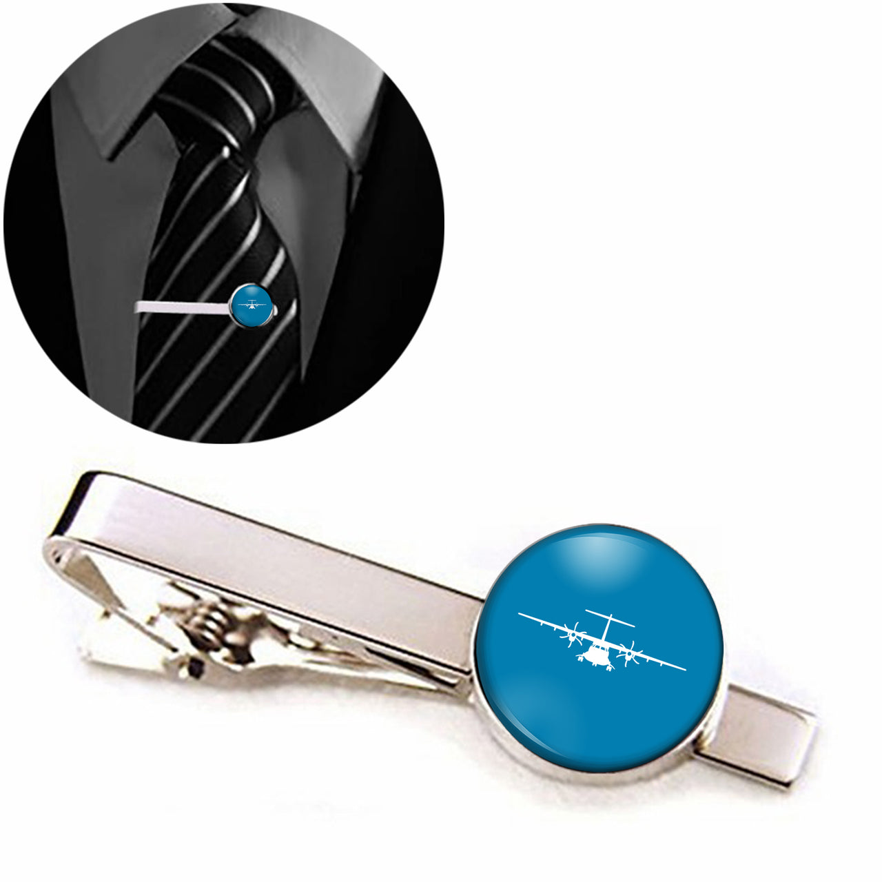 ATR-72 Silhouette Designed Tie Clips