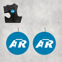 Thumbnail for ATR & Text Designed Wooden Drop Earrings