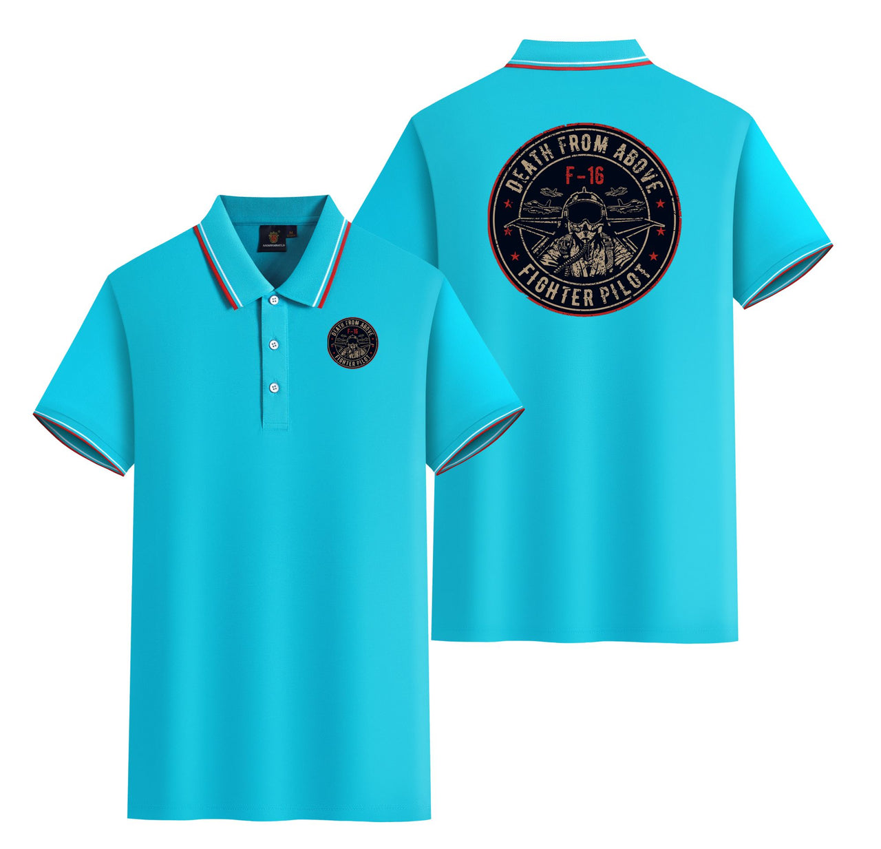 Fighter Jet 16 - Death From Above Designed Stylish Polo T-Shirts (Double-Side)