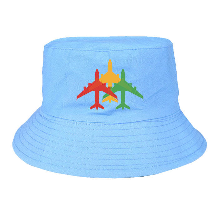 Colourful 3 Airplanes Designed Summer & Stylish Hats