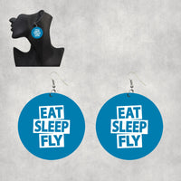 Thumbnail for Eat Sleep Fly Designed Wooden Drop Earrings