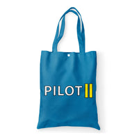 Thumbnail for Pilot & Stripes (2 Lines) Designed Tote Bags