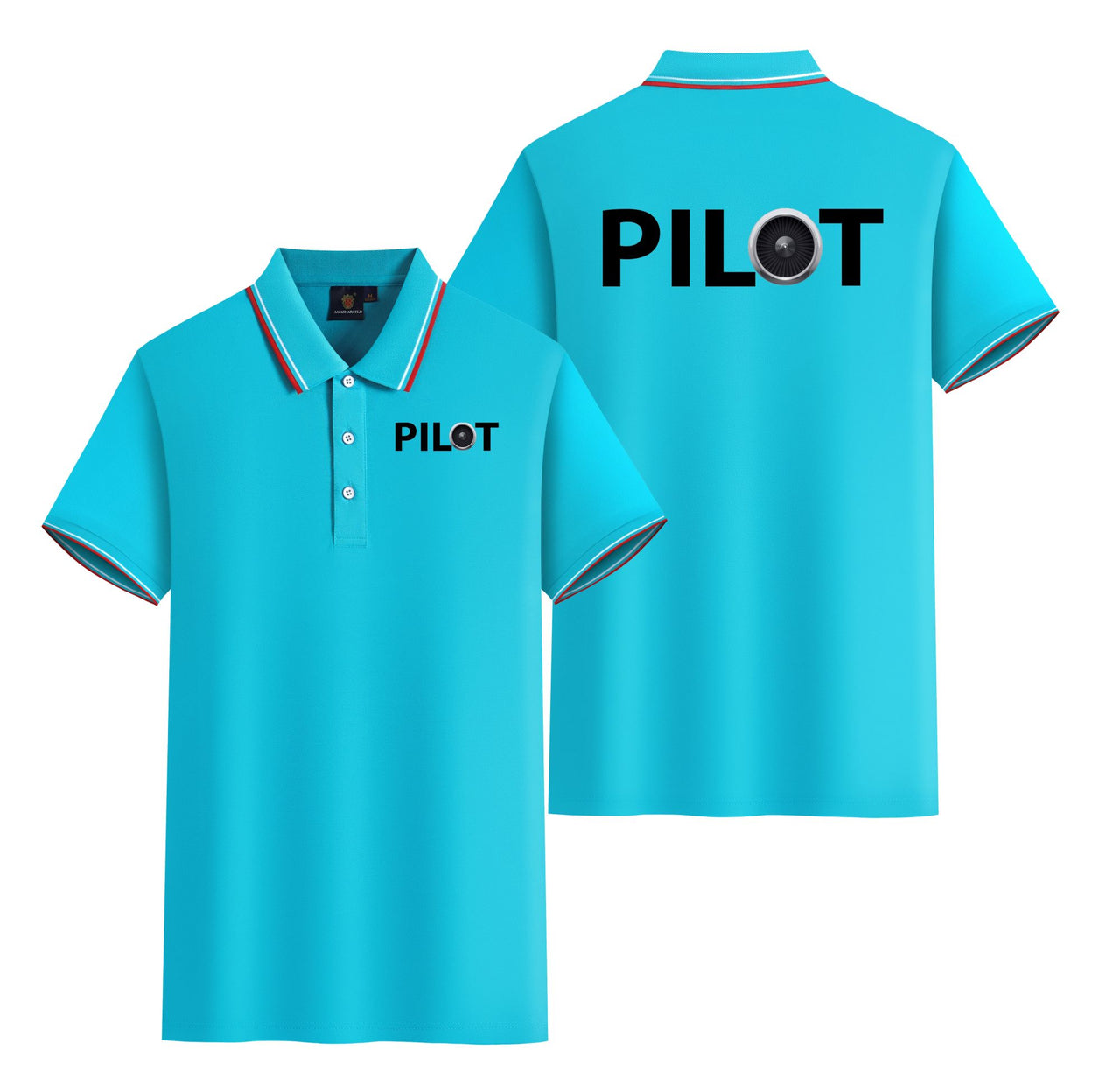 Pilot & Jet Engine Designed Stylish Polo T-Shirts (Double-Side)