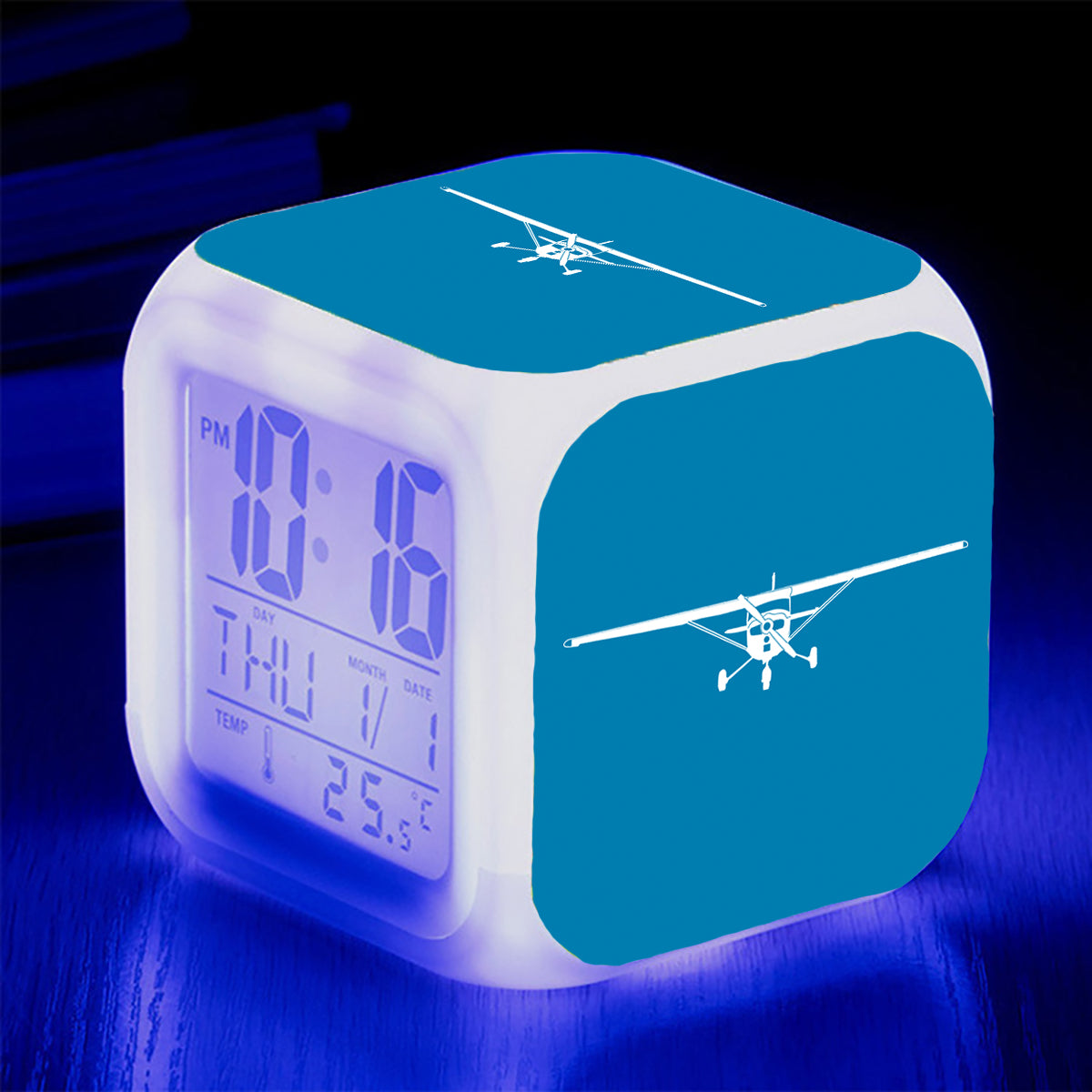 Cessna 172 Silhouette Designed "7 Colour" Digital Alarm Clock