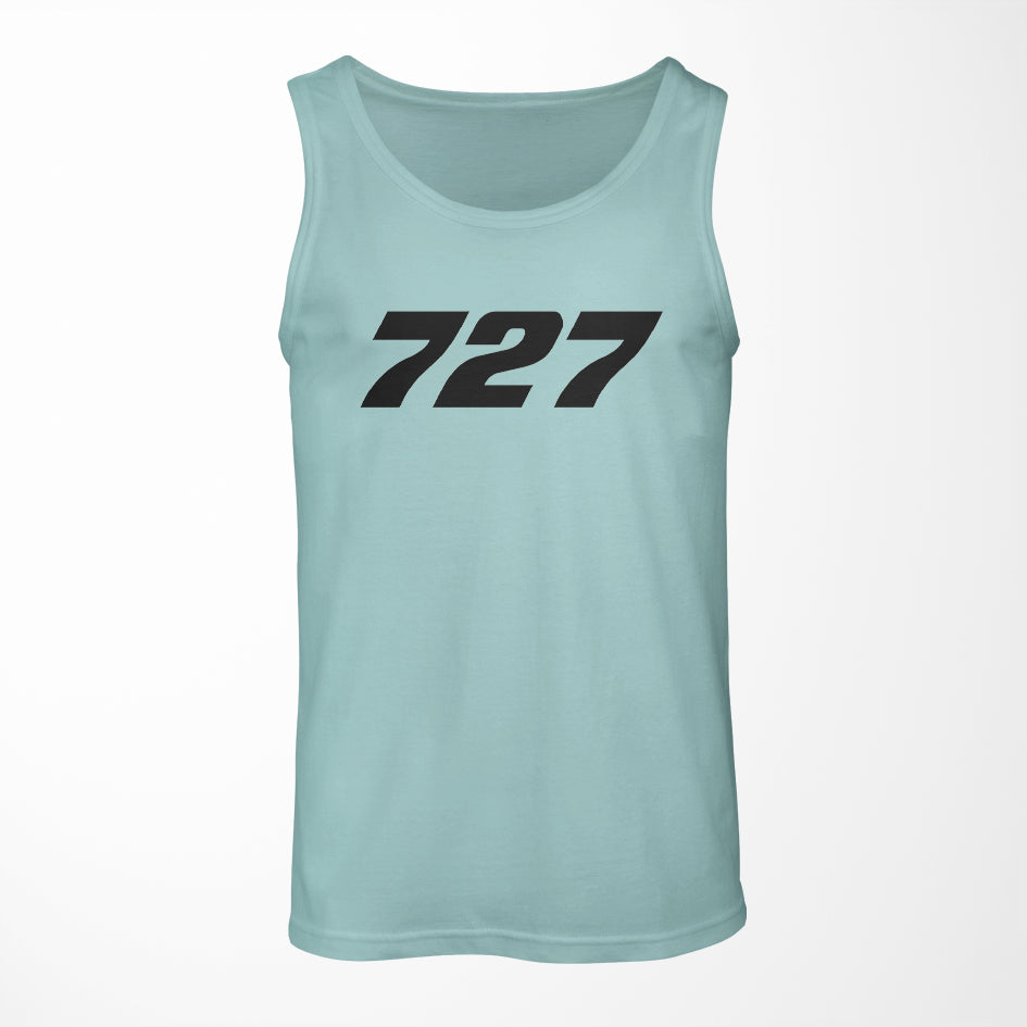 727 Flat Text Designed Tank Tops