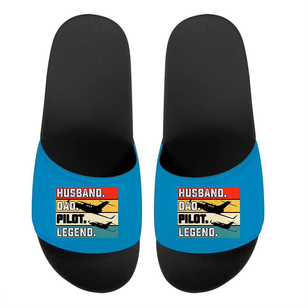 Husband & Dad & Pilot & Legend Designed Sport Slippers