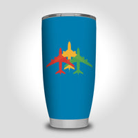 Thumbnail for Colourful 3 Airplanes Designed Tumbler Travel Mugs