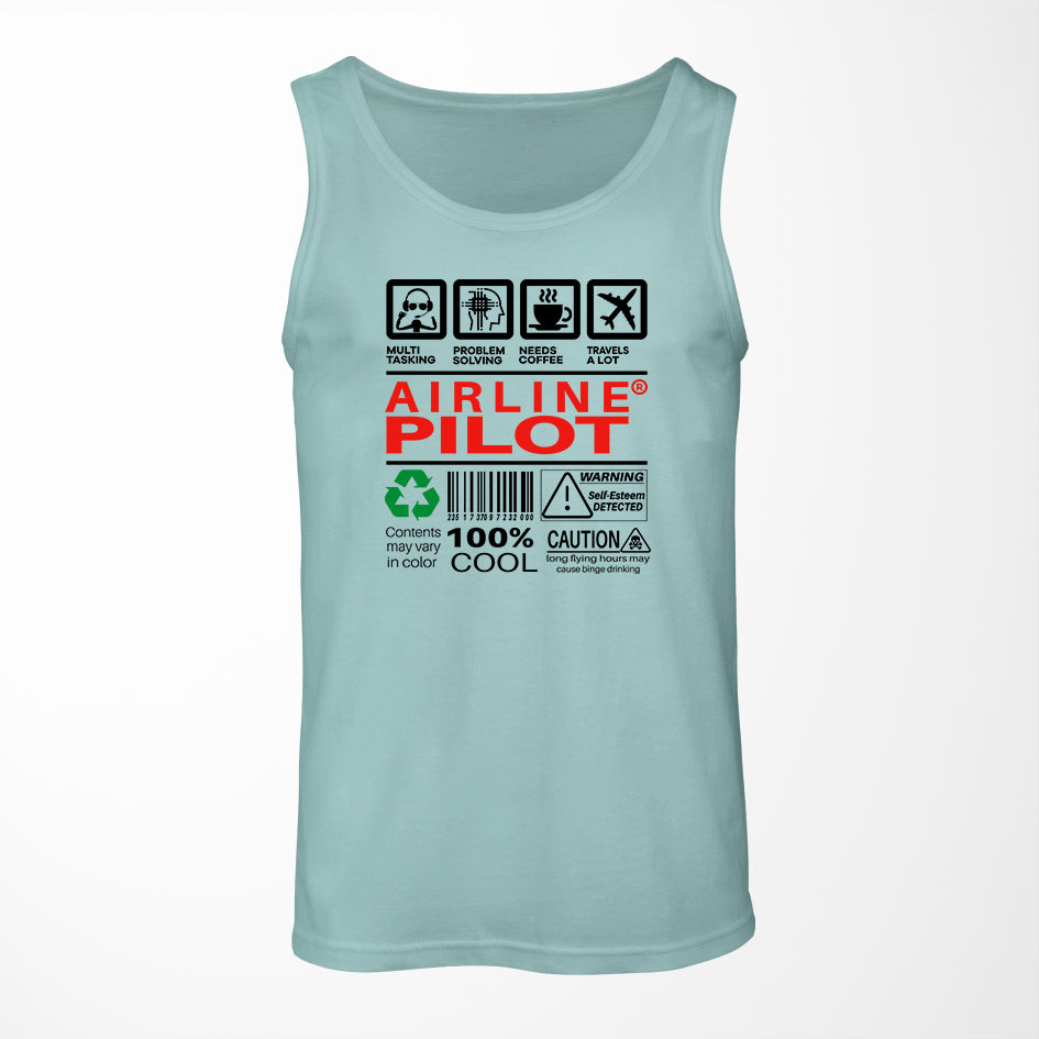 Airline Pilot Label Designed Tank Tops