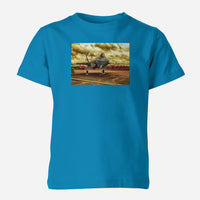 Thumbnail for Fighting Falcon F35 at Airbase Designed Children T-Shirts