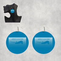 Thumbnail for Airbus A350XWB & Dots Designed Wooden Drop Earrings